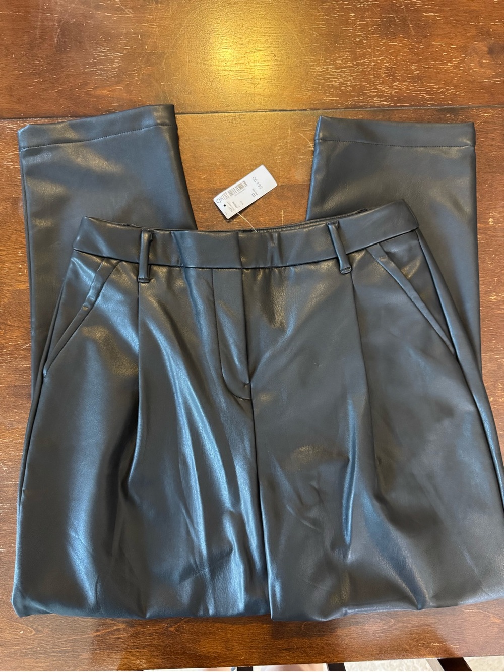 Reitmans Black Faux Leather Tapered Pants - Picture 2 of 10